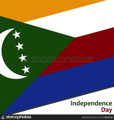 Comoros independence day with flag vector illustration for web. Comoros independence day