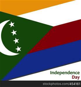Comoros independence day with flag vector illustration for web. Comoros independence day