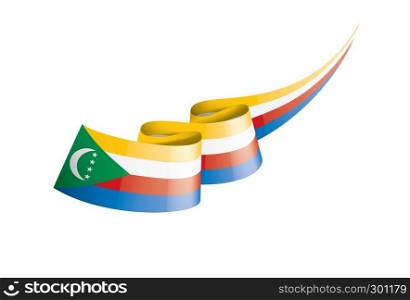 Comoros national flag, vector illustration on a white background. Comoros flag, vector illustration on a white background