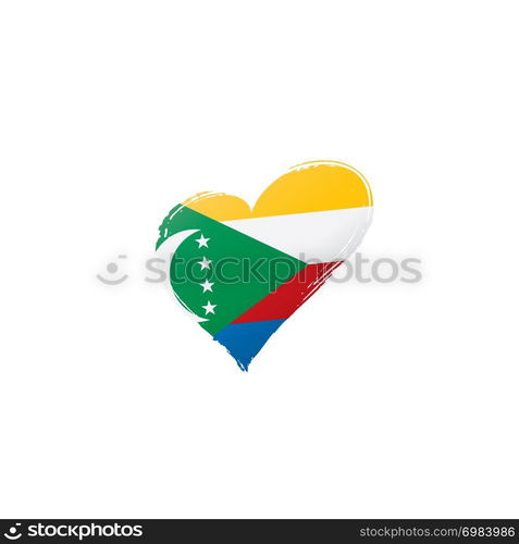 Comoros national flag, vector illustration on a white background. Comoros flag, vector illustration on a white background