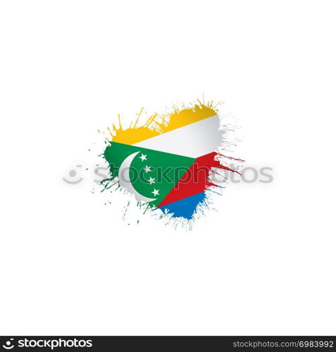 Comoros national flag, vector illustration on a white background. Comoros flag, vector illustration on a white background