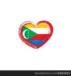 Comoros national flag, vector illustration on a white background. Comoros flag, vector illustration on a white background