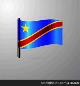 Comoros waving Shiny Flag design vector