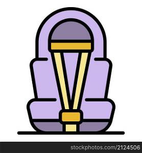 Compact baby car seat icon. Outline compact baby car seat vector icon color flat isolated. Compact baby car seat icon color outline vector