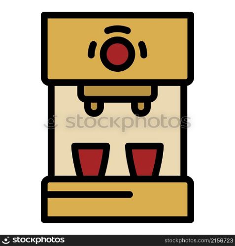 Compact coffee maker icon. Outline compact coffee maker vector icon color flat isolated. Compact coffee maker icon color outline vector