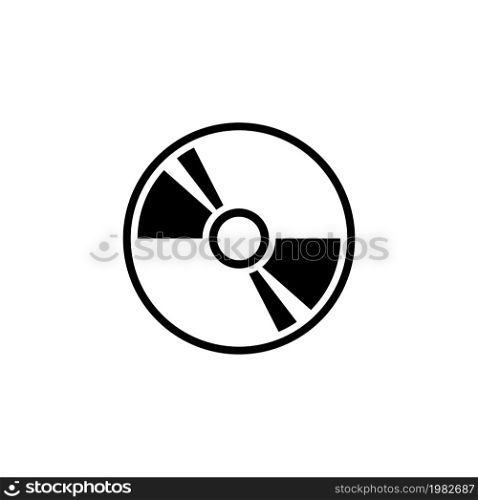 Compact Disc, DVD or CD Storage. Flat Vector Icon illustration. Simple black symbol on white background. Compact Disc, DVD or CD Storage sign design template for web and mobile UI element. Compact Disc, DVD or CD Storage Flat Vector Icon