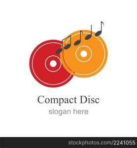 compact disc logo vector illustration design template