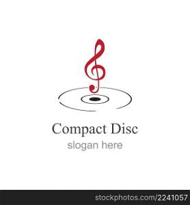 compact disc logo vector illustration design template