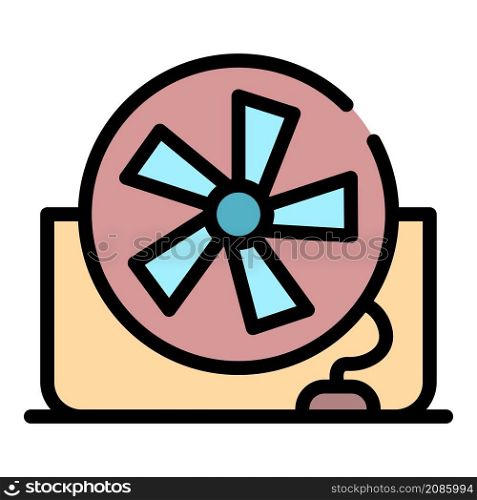 Compact fan icon. Outline compact fan vector icon color flat isolated. Compact fan icon color outline vector