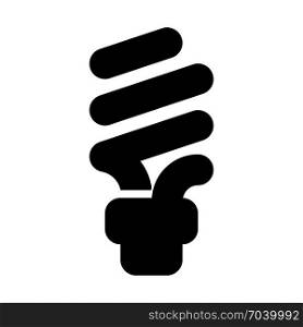 Compact fluorescent light bulb, icon on isolated background