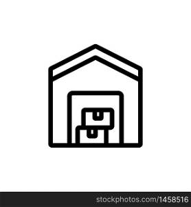 compact household warehouse hangar icon vector outline illustration
