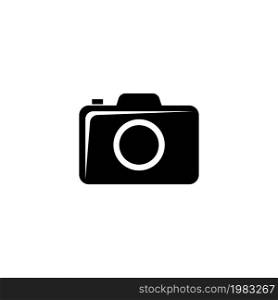 Compact Photo or Video Camera, DSLR. Flat Vector Icon illustration. Simple black symbol on white background. Compact Photo or Video Camera, DSLR sign design template for web and mobile UI element. Compact Photo or Video Camera, DSLR. Flat Vector Icon illustration. Simple black symbol on white background. Compact Photo or Video Camera, DSLR sign design template for web and mobile UI element.