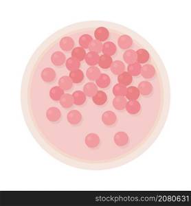 Compact powder balls semi flat color vector object. Open container with pink shade. Realistic item on white. Lifestyle isolated modern cartoon style illustration for graphic design and animation. Compact powder balls semi flat color vector object