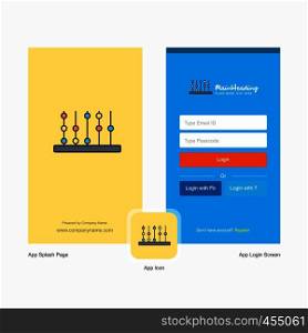 Company Abacus Splash Screen and Login Page design with Logo template. Mobile Online Business Template