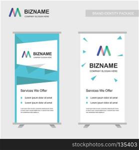 Company ads banner unique design with ml logo. For web design and application interface, also useful for infographics. Vector illustration.