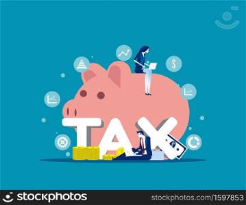 Company analysis tax financial. Concept business finance vector illustration, Strategy data tax , Accounting, analyzing,