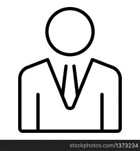 Company boss icon. Outline company boss vector icon for web design isolated on white background. Company boss icon, outline style