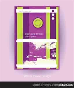 company brochure cover purple template design vector illustration