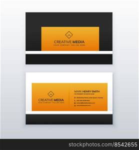 company business card design in yellow and black color