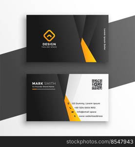 company business card in yellow geometric style