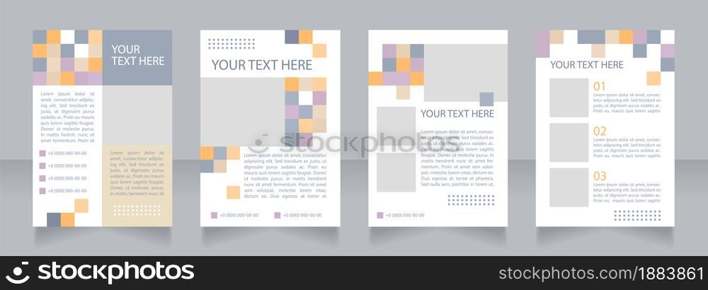 Company business ethics blank brochure layout design. Rules, provisions. Vertical poster template set with empty copy space for text. Premade corporate reports collection. Editable flyer paper pages. Company business ethics blank brochure layout design