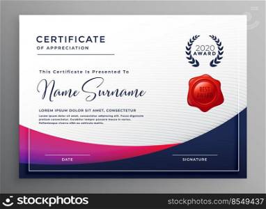 company certificate template elegant design. company certificate template elegant design vector illustration