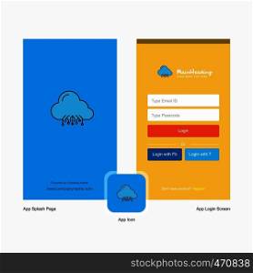 Company Cloud circuit Splash Screen and Login Page design with Logo template. Mobile Online Business Template