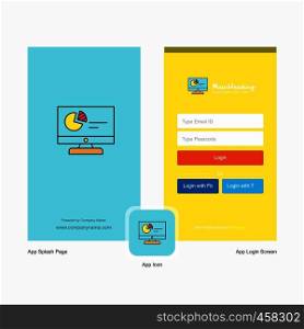 Company Computer presentation Splash Screen and Login Page design with Logo template. Mobile Online Business Template