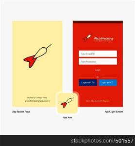 Company Dart Splash Screen and Login Page design with Logo template. Mobile Online Business Template