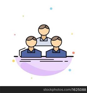 Company, employee, group, people, team Flat Color Icon Vector