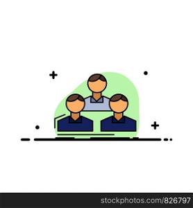 Company, employee, group, people, team Flat Color Icon Vector