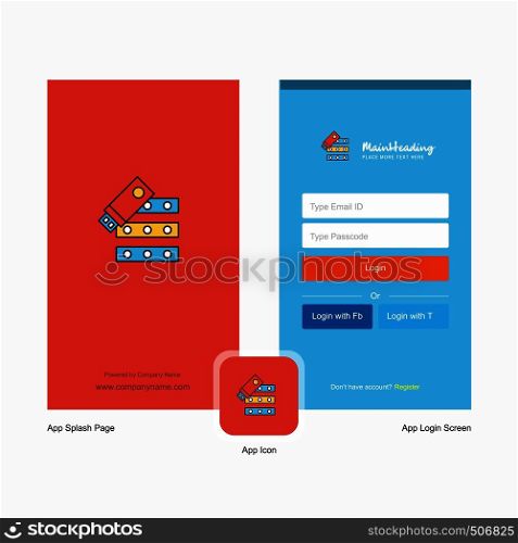 Company Files copy Splash Screen and Login Page design with Logo template. Mobile Online Business Template