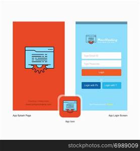 Company Folder setting Splash Screen and Login Page design with Logo template. Mobile Online Business Template