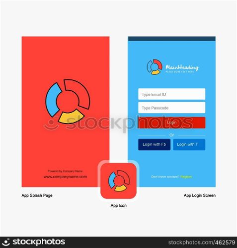 Company Graph Splash Screen and Login Page design with Logo template. Mobile Online Business Template