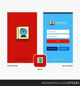 Company Halloween book Splash Screen and Login Page design with Logo template. Mobile Online Business Template
