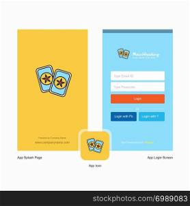 Company Halloween cards Splash Screen and Login Page design with Logo template. Mobile Online Business Template