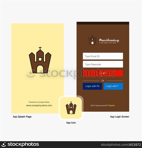Company Hunted house Splash Screen and Login Page design with Logo template. Mobile Online Business Template