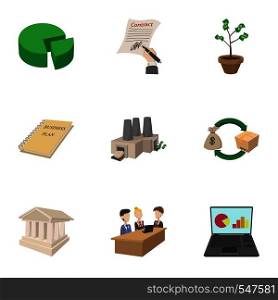 Company icons set. Cartoon illustration of 9 company vector icons for web. Company icons set, cartoon style