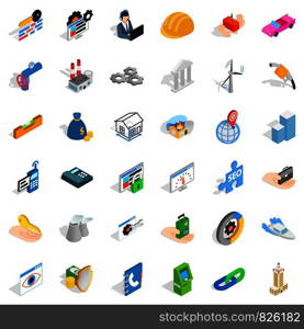 Company icons set. Isometric style of 36 company vector icons for web isolated on white background. Company icons set, isometric style