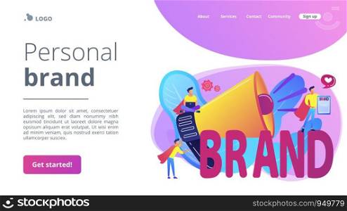 Company identity, marketing and promotional campaign. Personal brand, self-positioning, individual brand strategy, build your personal brand concept. Website homepage landing web page template.. Personal brand concept landing page