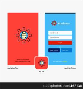 Company Internet setting Splash Screen and Login Page design with Logo template. Mobile Online Business Template