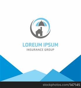 Company logo design with typography and blue theme vector