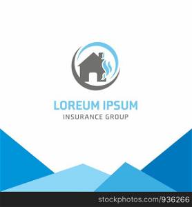 Company logo design with typography and blue theme vector