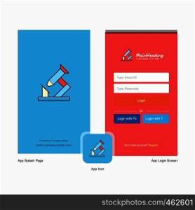 Company Microscope Splash Screen and Login Page design with Logo template. Mobile Online Business Template