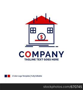Company Name Logo Design For 686, Deposit, safe, savings, Refund, bank. Blue and red Brand Name Design with place for Tagline. Abstract Creative Logo template for Small and Large Business.