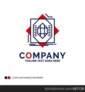 Company Name Logo Design For Abstract, core, fabrication, formation, forming. Blue and red Brand Name Design with place for Tagline. Abstract Creative Logo template for Small and Large Business.