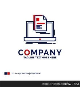 Company Name Logo Design For account, Laptop, Report, Print, Resume. Blue and red Brand Name Design with place for Tagline. Abstract Creative Logo template for Small and Large Business.