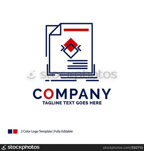 Company Name Logo Design For ad, advertisement, leaflet, magazine, page. Blue and red Brand Name Design with place for Tagline. Abstract Creative Logo template for Small and Large Business.