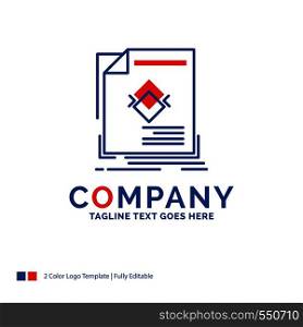 Company Name Logo Design For ad, advertisement, leaflet, magazine, page. Blue and red Brand Name Design with place for Tagline. Abstract Creative Logo template for Small and Large Business.