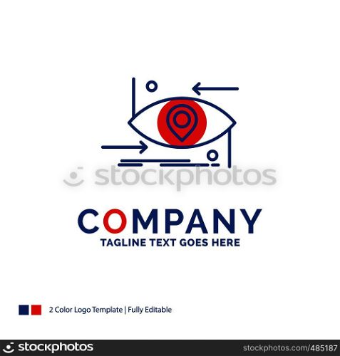 Company Name Logo Design For Advanced, future, gen, science, technology, eye. Blue and red Brand Name Design with place for Tagline. Abstract Creative Logo template for Small and Large Business.